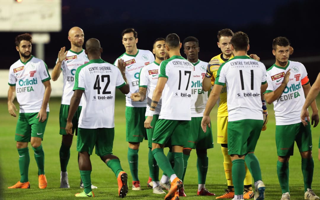 BAVOIS (VD), 19 sept. 2018. Football, 1è ligue promotion. FC Bavois - Yverdon-Sport. Le capitaine Florian Gudit a beau motiver ses coéquipier, Yverdon ne récolte qu'un point. (c)FLASHPRESS/ ALLENSPACH