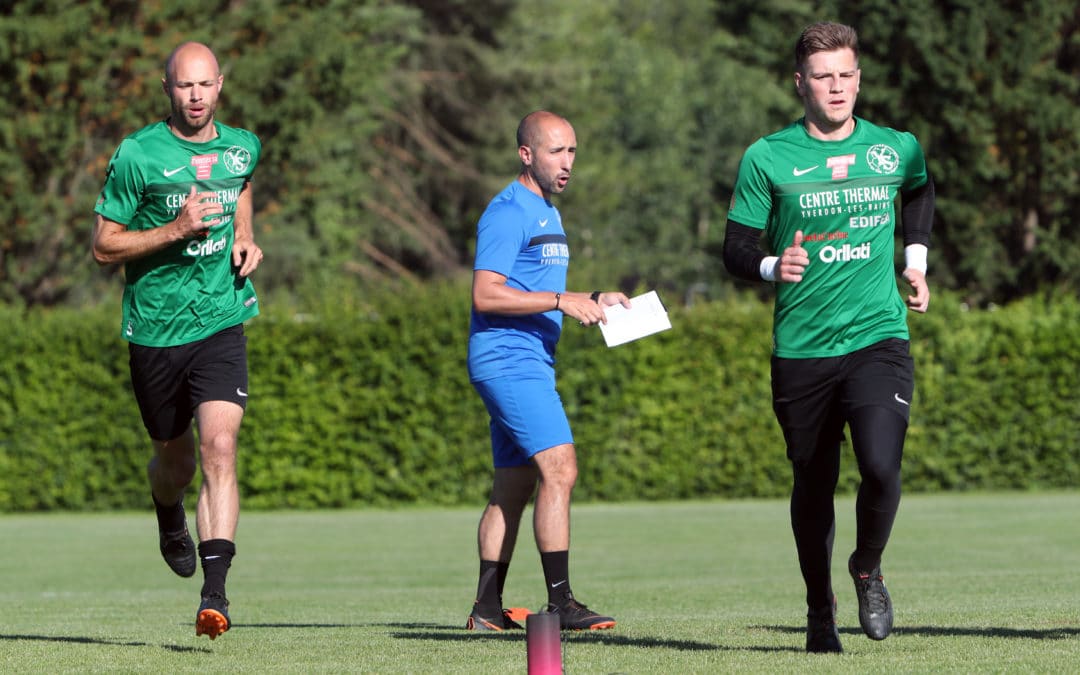 Loïc Besançon, préparateur physique. Avec Sébastien Le Neün et Kevin Martin. (c)FLASHPRESS/ ALLENSPACH