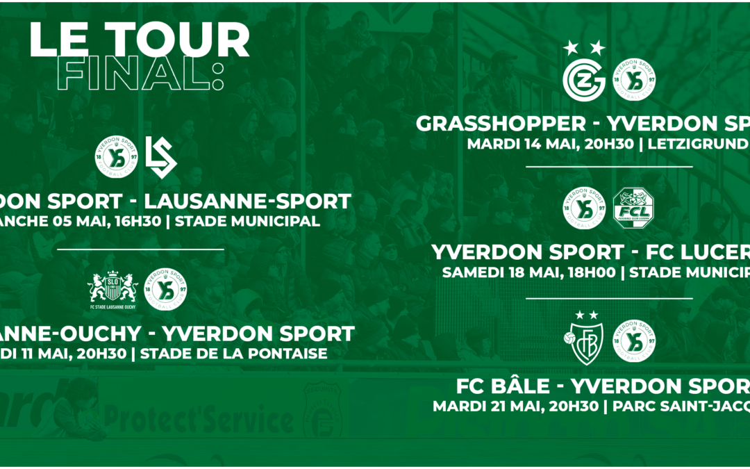 LE CALENDRIER DU TOUR FINAL EST CONNU !