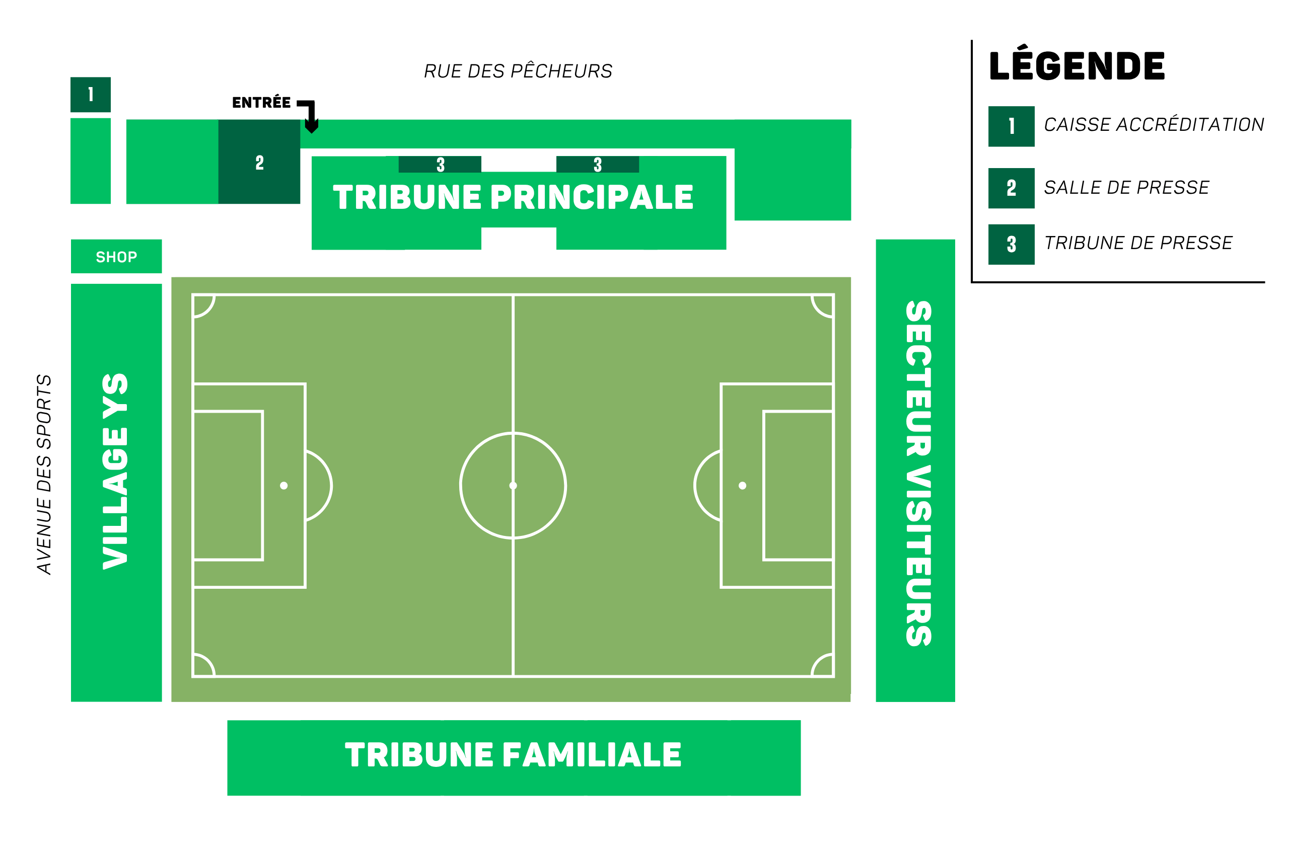 Plan médias - Stade Municipal